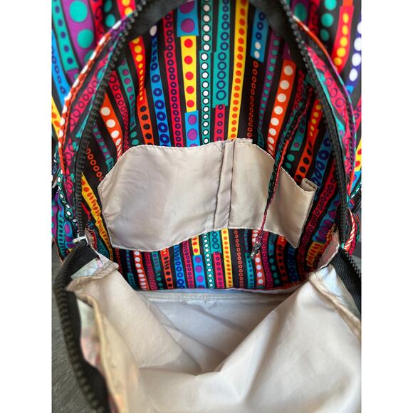 Kipling Dot Print Striped Multicolor Backpack
